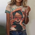 thumbnail image 5 of Camisetas con estampado de personajes de dibujos animados para mujer, ropa Harajuku Vintage de manga corta, cuello redondo, Top divertido, ropa femenina de gran tamaño, 5 of 5
