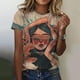 thumbnail image 5 of Camisetas con estampado de personajes de dibujos animados para mujer, ropa Harajuku Vintage de manga corta, cuello redondo, Top divertido, ropa femenina de gran tamaño, 5 of 5