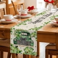 thumbnail image 5 of Saint Patrick's Day Table Runner - 120 Inch Long Green Truck Leaves Floral Farmhouse Cotton and Linen Blended Dress Scarves Farmhouse Table Runner for Kitchen Dining, Coffee Table, 13" x 120", 5 of 8