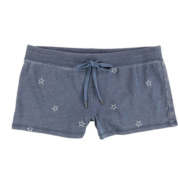 P.J. Salvage Womens Embroidered Stars Pajama Shorts, Blue, Medium