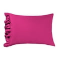 thumbnail image 6 of 4 Piece Corner Ruffle Sheet Set, 3" Inch Corner Ruffle On Flat Sheet, 10 Inch Deep Pocket, 100% Egyptian Cotton, 800 TC, King Size, Solid Hot Pink, 6 of 6