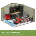 thumbnail image 3 of Patiowell Size Upgrade 10 x 8 ft. Outdoor Storage Metal Shed with Sloping Roof and Double Lockable Door, Brown, 3 of 7