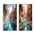 thumbnail image 2 of Designart "Journeying Endlessly in the Canyon VIII" Canyon Framed Wall Art Set Of 2 - Teal Landscapes Gallery Wall Frame Set For Home Decor, 2 of 7