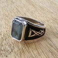 thumbnail image 3 of Lucifer Morningstar Rings | 925 Sterling Silver | Emerald Shape | Natural Labradorite Gemstone | Lucifer's Ring | Handmade | UNISEX Ring, 3 of 8