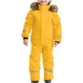 thumbnail image 2 of Ruyang Snow Suit for Kids Boys Girls One Piece Ski Outfit Reflective Winter Warm Faux 𝐅𝐮𝐫 Hooded Zip Up Snowsuit, 2 of 4