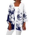 thumbnail image 2 of OUSITAID Cardigan pour Femmes Mode Décontractée Rétro Imprimé Léger Longueur Moyenne Veste Cardigan Noir L, 2 of 6