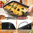 thumbnail image 3 of 2 Pack Detroit Style Pizza Pan 10 x 14 x 2.2 Inch with Handle Hard Rectangular Deep Pizzas Pans Non Stick Sicilian Style Pizza Pan Dish Pre Seasoned Bakeware Kitchenware, 3 of 6