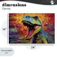 thumbnail image 4 of Stupell Industries Eclectic Colorful T-Rex with Splatter Canvas Art, 24 x 16, by Creative Studio, 4 of 8