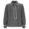 thumbnail image 4 of Ynynloco Women's Work Blouse Tie Neck Long Sleeve Shirts Button Down Elegant Office Work Office Tops Collared Shirt Casual Chiffon Business Top 2026, 4 of 6