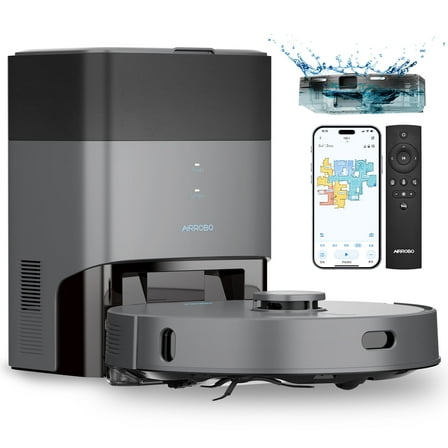 AIRROBO T25  Robot Vacuum and Mop Cleaner - Self-Empty, 5500Pa Suction, Ultrasonic Carpet Detection