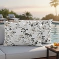 thumbnail image 4 of Gray Botanical Outdoor Waterproof Pillow Covers, Watercolor Spring Summer Floral Leaves Decorative Rectangle Throw Pillowcase Sofa Cushion Sham for Patio/Couch/Chair, 20"x12" 2 Pack, 4 of 8