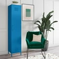 thumbnail image 2 of Novogratz Cache 1-Door Tall Single Metal Locker Style Storage Cabinet, Bright Blue, 2 of 15