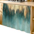 thumbnail image 2 of Modern Turquoise Gold Cabinet Curtain 35"Wx35"L, Dustproof Under Sink Skirt with Self Adhesive Tape, Abstract Teal Minimalist Art Cabinet Curtain Cover for Kitchen Sink, Bathroom Vanity, Laundry Room, 2 of 9