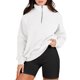 thumbnail image 2 of ICHUANYI Clearance Women's Half Zipper Short Fleece Quarter Zipper Pullover Winter 2023 Set Sweater Sweater Coat(White, M) ICHUANYI WER2023081511642, 2 of 8