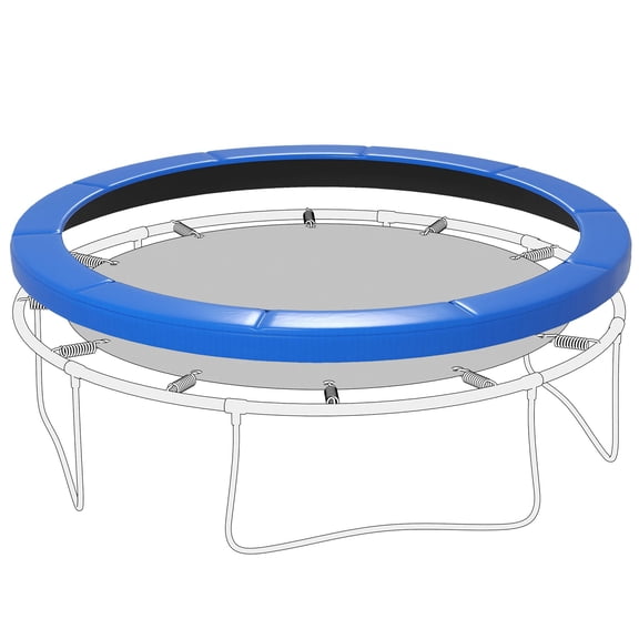 12FT Trampoline Pad - Replacement Safety Pad - Tear-Resistant, All-Weather - No Poles - Blue