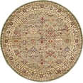 thumbnail image 1 of Unique Loom Voyage Collection Tapis de Zone de Conception Complexe Classique Oriental Traditionnel, 8' 0 x 8' 0 Rond, Vert Clair/ivoire, 1 of 5