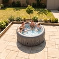 thumbnail image 4 of Wave Atlantic 6-Person Round Inflatable Hot Tub | 130-Jet Massage & Eco Heater | Gray Rattan | EnergySave Bundle, 4 of 7