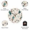 thumbnail image 5 of Wall Clock Turquoise Brown Diamond Clocks PVC Silent Non-Ticking Battery Operated Decorative Modern Geometric Mid Century Linen Round Clock for Home Living Room Kitchen Bedroom Wall Decor 10 Inch, 5 of 9