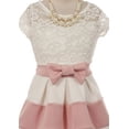 thumbnail image 3 of Big Girls' Lace Top Stripe Skirt Necklace Flowers Girls Dresses Blush 12 (J20KS16), 3 of 3