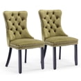 thumbnail image 2 of JETEAGO Velvet Dining Chair Set of 2, Upholstered Tufted Dining Room Chair with Nailhead Trim and Solid Wood Leg for Kitchen, Olive Green, 2 of 8
