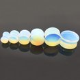 thumbnail image 4 of Grandest Birch 1 Pc 6-18mm Double Flared Saddle Gauges Ear Plug Stretcher Piercing Jewelry Opalite Clear, 4 of 8