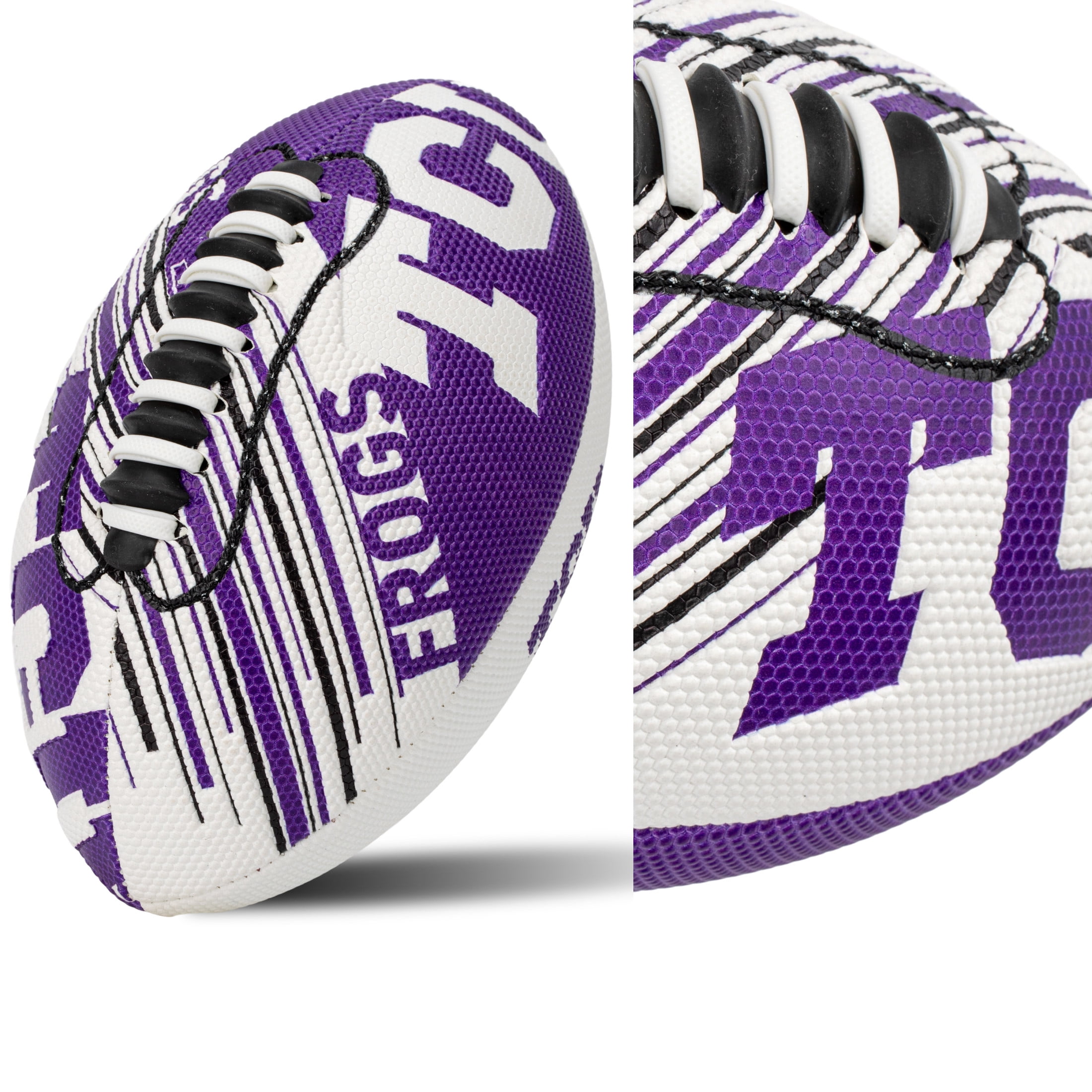NCAA TCU Horned Frogs Foam Football - Youth Mini Football for Kids - 8.5" Junior Soft Foam Football - SPACELACE Easy Grip Cover - Perfect Toy Football for Kids