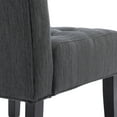 thumbnail image 3 of Noble House Loverin Fabric Tufted Slipper Chairs, Set of 2, Charcoal and Matte Black, 3 of 9