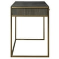 thumbnail image 2 of Uttermost Taja Modern Wood and Stainless Steel Writing Desk in Brass/Woodtone, 2 of 7