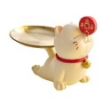 thumbnail image 3 of Bandeja de Almacenamiento Macarena Estatua de Gato Decoración de Mesa Escultura de Resina Beige, 3 of 8