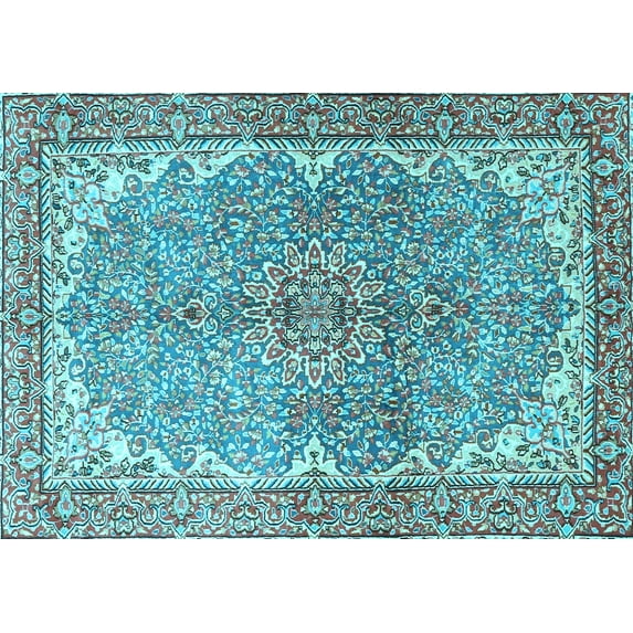 Ahgly Company Indoor Rectangle Persian Light Blue Traditional Area Rugs, 2' x 3'
