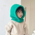 thumbnail image 2 of CoCopeanut 2022 Balaclava Parent-child Knitted Hats Bib Beanies Caps for Winter Keep Warm Scarf Skull Hat Outdoor Sports Ski Headgear Cap, 2 of 6
