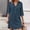 *Navy, variant on ClodeEU Women's 3/4 Sleeve Button Down Shirt Dress,Casual Collared Mini Dress with Side Slit Black,Women's Plus L