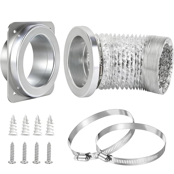 Magnetic Dryer Vent Coupler DV180 Sealed Dryer Vent Connector Kit Easy Clean Quick Connector Includes 2.6 ft 4 in Tubing and Two Stainless Steel Clamps