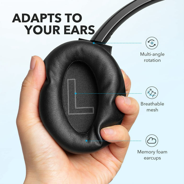 soundcore By Anker- Space One Bluetooth Over-Ear Headphones, AANC, Up to  60-Hrs of Playtime , 3D SS 