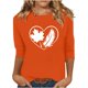 thumbnail image 2 of Heisall Women's Spring Autumn Tops 3/4 Sleeve Round Neck Casual Fashion Blouses Orange Festival Print Shirts, 2 of 4