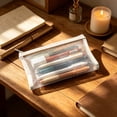 thumbnail image 7 of Mesh Pencil Case, 5 Pack Transparent Zipper Pencil Pouches, Large Capacity Pen Storage Bags, for Students Back to School Supplies, Khaki, 7 of 7