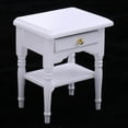 thumbnail image 5 of Dualoai 1/12 Dolls House Miniature Bedside Table Nightstand w/ Drawer Bedroom Furniture, 5 of 8