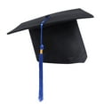 thumbnail image 2 of Chapeau de Collation des Grades 2025 avec Pompon, Chapeau de Collation des Grades 10 Pouces avec Pompon Bleu pour Lycée et Université (Bleu), 2 of 3