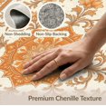 thumbnail image 6 of ODIKA 9'x12' Washable Area Rug Non-Slip, Chair-Friendly Botanical Vine Scrolling Border Scroll Boho Distressed Orange Vintage Refined for Dining Room, Basement, Large Office, 6 of 7
