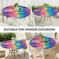 thumbnail image 7 of Colorful Tie Dye Pattern Round Fitted Tablecloth with Elastic Edge,Dining Table Cover Waterproof,Outdoor Round Tablecloth for Camping,Dining,Indoor and Outdoor, 7 of 7
