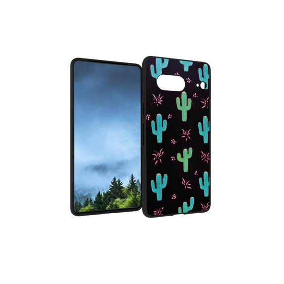 Cactus Phone Case, Degined for Google Pixel 7 Case Men Women, Flexible Silicone Shockproof Case for Google Pixel 7