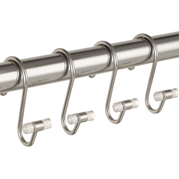 Nickel Metal Shower Curtain Hooks,Acrylic TBar Decorative Anti Rust