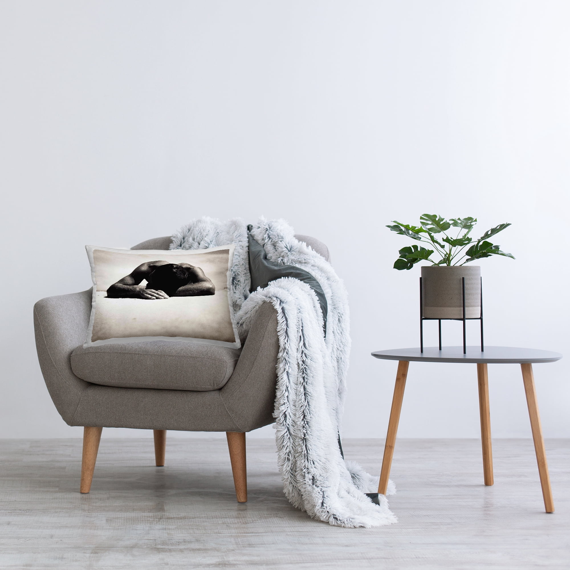 Stupell Industries Sunbaker Beach Photography Decorative Printed Throw Pillow Design by Graffitee Studios.