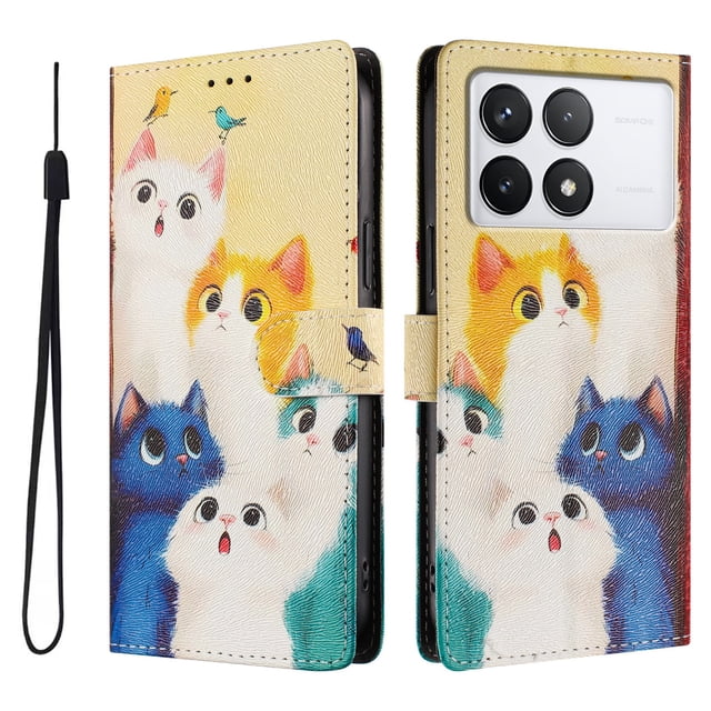 FOXDOCK Funda Tipo Cartera para Xiaomi 14T con Soporte y Correa – Diseño de Patrones Lindos