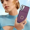 thumbnail image 7 of ELEHOLD Case for Samsung Galaxy S21,Business PU Leather Stand Case with Card Holder & Ring Holder,Deeppurple, 7 of 7