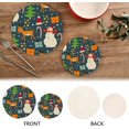 thumbnail image 3 of SKYSONIC 2 pcs Cartoon Winter Snowman Deer Pot Holders Trivets, Heat Resistant Trivets,Xmas Candy Tree Cotton Thread Weave Mats for Hot Pads Pans Pot Bowl Teapot, 3 of 7