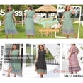 thumbnail image 2 of Vestido Plus Size Agnes Orinda para Mujeres, Vestidos Florales Boho, Vestido de Verano con Cuello en V y Mangas con Volantes, Vestido de Playa de Corte A 4X Rojo, 2 of 8