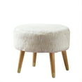 thumbnail image 4 of Home Soft Things Heavy Faux Fur Oval Ottoman - Bright White - 22" x 18" x 18", 4 of 5