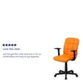 thumbnail image 2 of Mid-Back Orange Quilted Vinyl Swivel Task Chair with Arms, 2 of 9