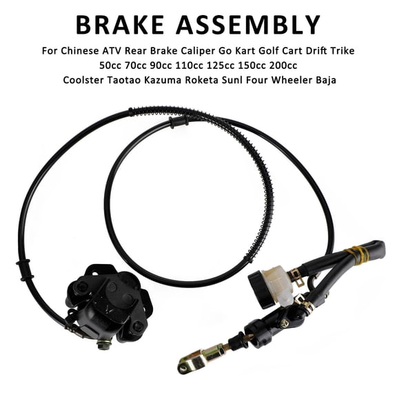 Mad Hornets Go Kart Golf Cart ATV Rear Hydraulic Brake Assembly Caliper Master Cylinder Kit